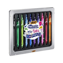Bic Gel-ocity Quick Dry My Box of Colours Gel Ink Pens - Metal TIN of 10