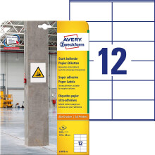 Avery Zweckform L7875 Adhesive Labels 105 x 48 mm, 20 Sheets/240 Labels/White