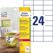 Avery Zweckform Etikett 70x37 mm Weatherproof White 20Blatt 480St Ablã ¶ SBAR