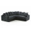 (Black) Ferguson Symmetrical 5 Seater Corner Sofa 1