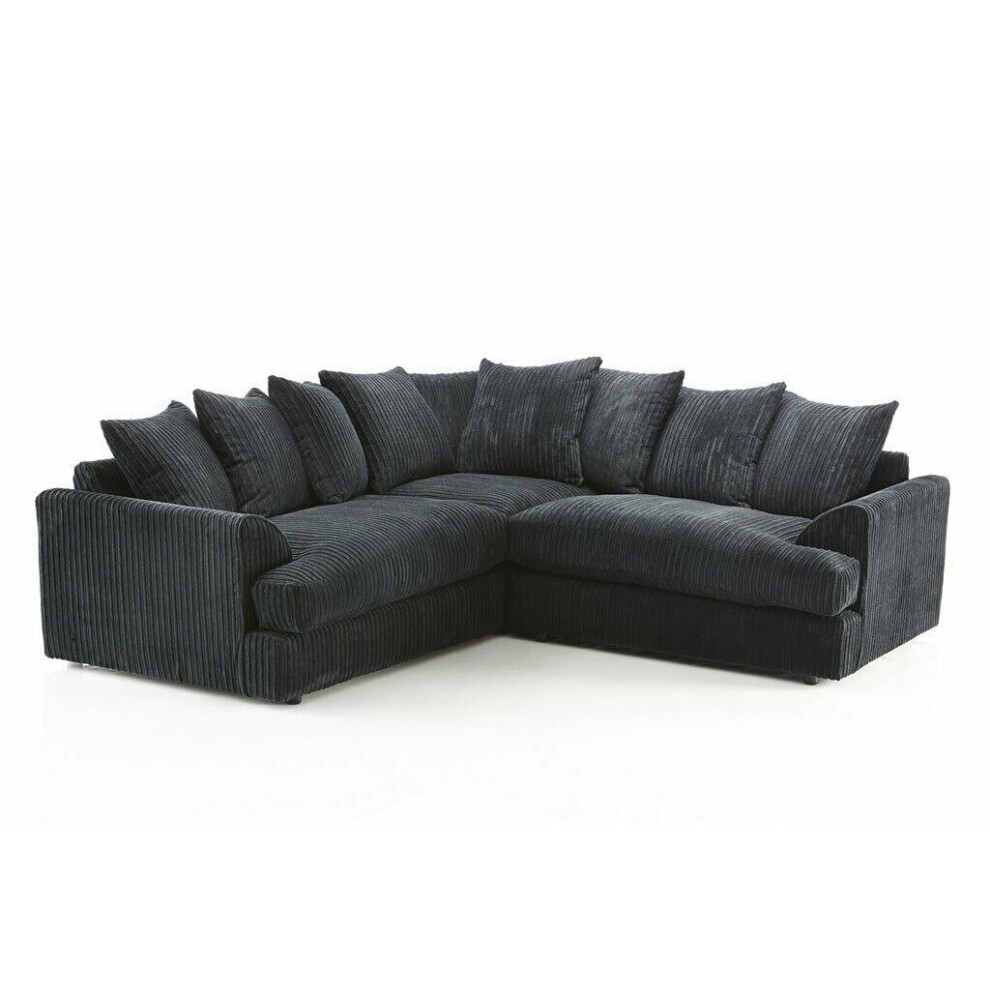 Furnishings For Less Uk (Black) Ferguson Symmetrical 5 Seater Corner Sofa Black