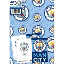 Manchester City Football Club Gift Wrapping Paper 2 Sheets 2 Tags