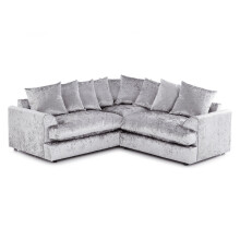 (Silver Crushed Velvet) Ferguson Symmetrical 5 Seater Corner Sofa