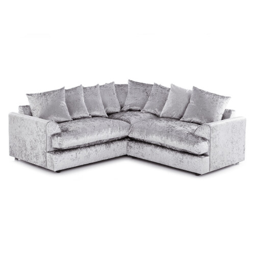 (Silver Crushed Velvet) Ferguson Symmetrical 5 Seater Corner Sofa