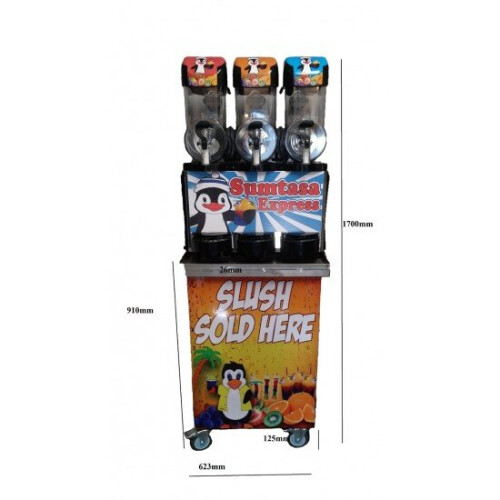 FABY EXPRESS Smoothie Slush Machine with Table, 3x10ltr, Power 1400W