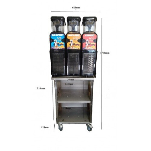 FABY EXPRESS Smoothie Slush Machine with Table, 3x10ltr, Power 1400W 1