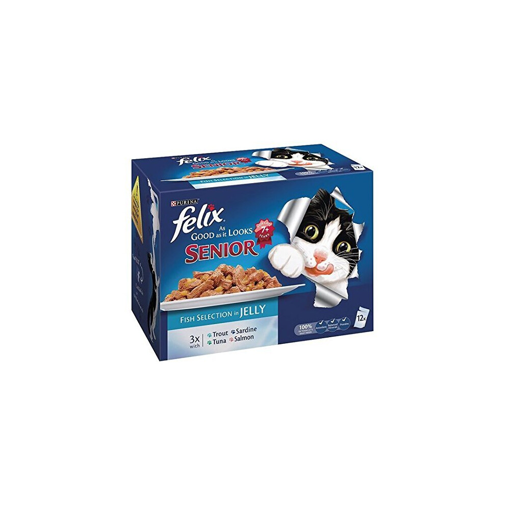 Felix As Good As It Looks Senior Fish Selection In Jelly 12 x 100g