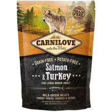 Croquette - CARNILOVE - Adult Grandes Races Saumon & Dinde - 1,5 kg - Saumon riche en oméga‑3 - Pour chien adulte