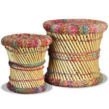Elegant Decorative Chindi Style Bamboo Stools Home Furniture Best