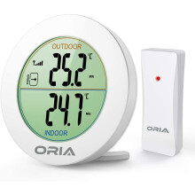 ORIA Indoor Outdoor Thermometer, Wireless Temperature Monitor, Digital LCD Thermometer with Remote Sensor, Outdoor Arrow Trends (°C/°F), Min/Max