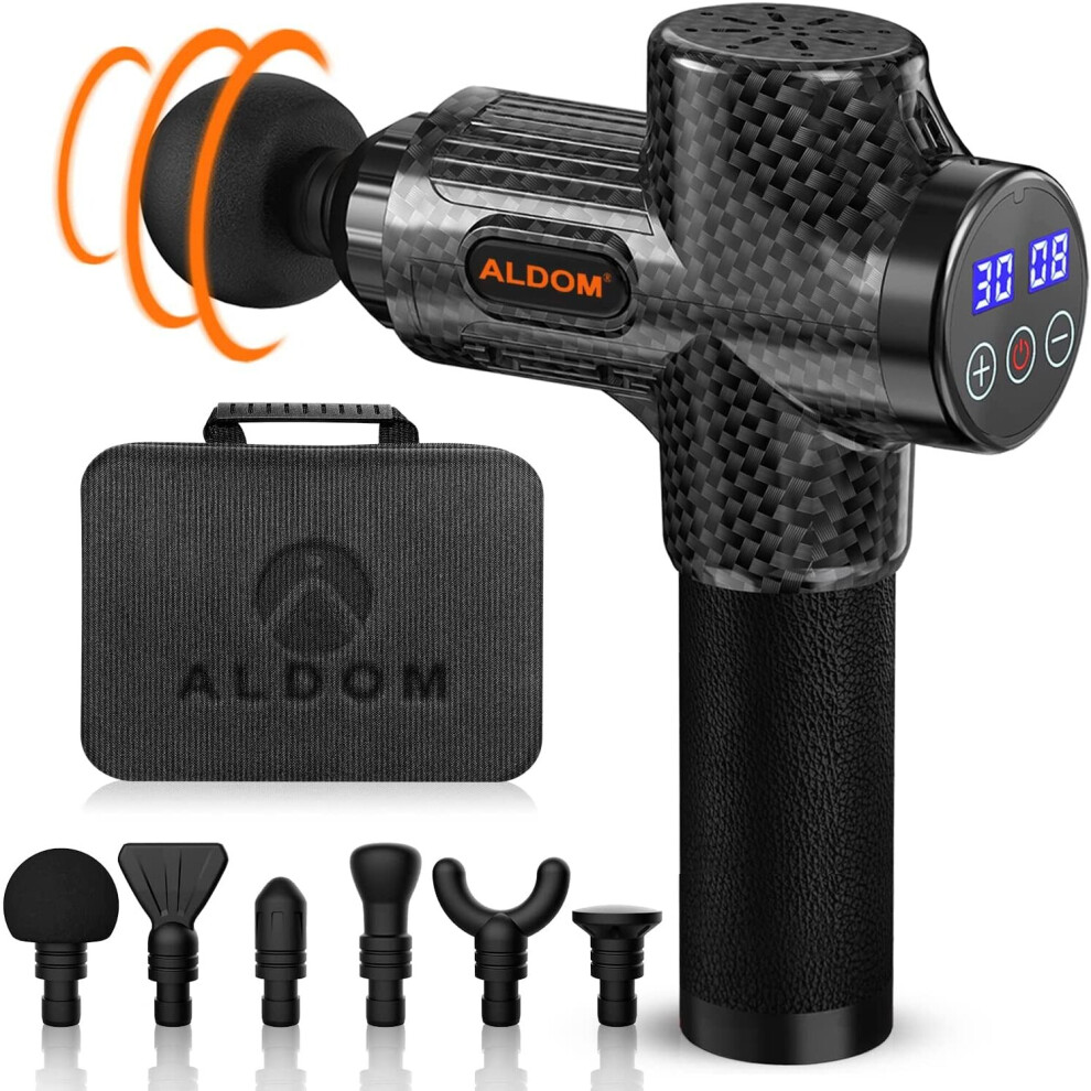 Massage Gun ALDOM Massage Gun Deep Tissue, 30 Speeds Handheld Muscle Massager Professional Percussion Massager Deep Tissue Massager