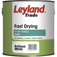Leyland Trade 306715 Fast Drying Satin, Brilliant White, 2.5 Liters