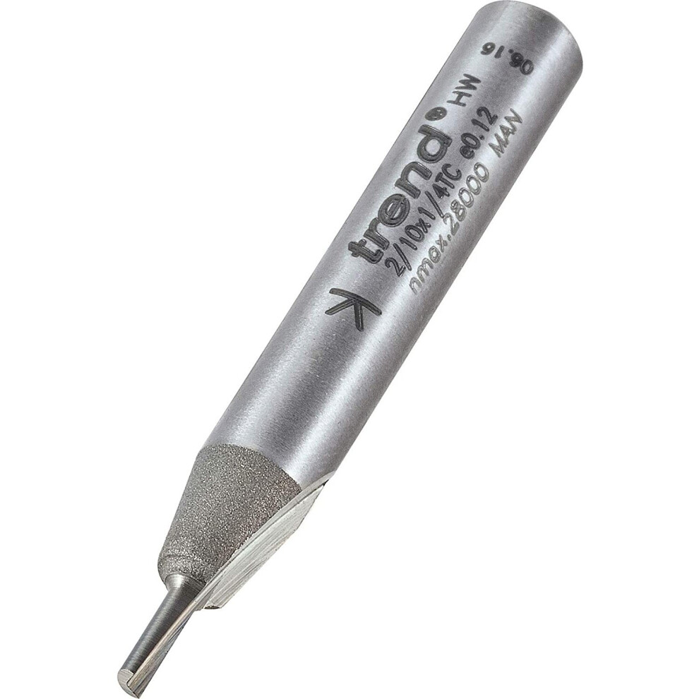 Trend 2/10X1/4TC Straight Router Cutter Bit, Tungsten Carbide Tipped, 1/4" Shank