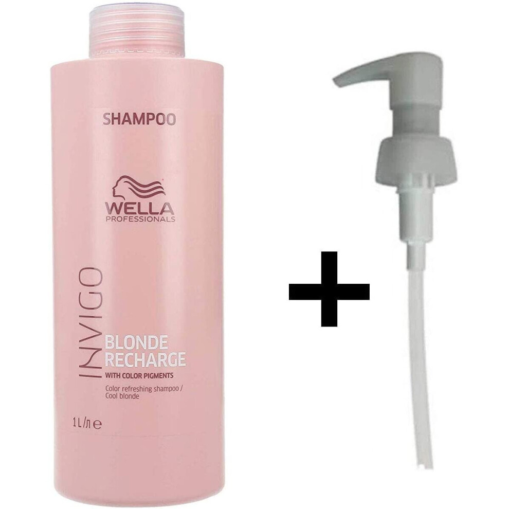 Wella INVIGO Blonde Recharge Cool Blonde Color Refreshing Shampoo 1000 ml + PUMP