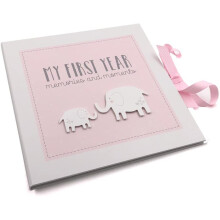 ukgiftstoreonline Baby Girl My First Year Keepsake Record Book (No Personalisation)