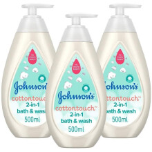 JOHNSON'S Baby Cottontouch 2-in-1 Bath & Wash Multipack – Gentle Newborn Hair and Body Wash – Blended with Real Cotton – pH Balanced for