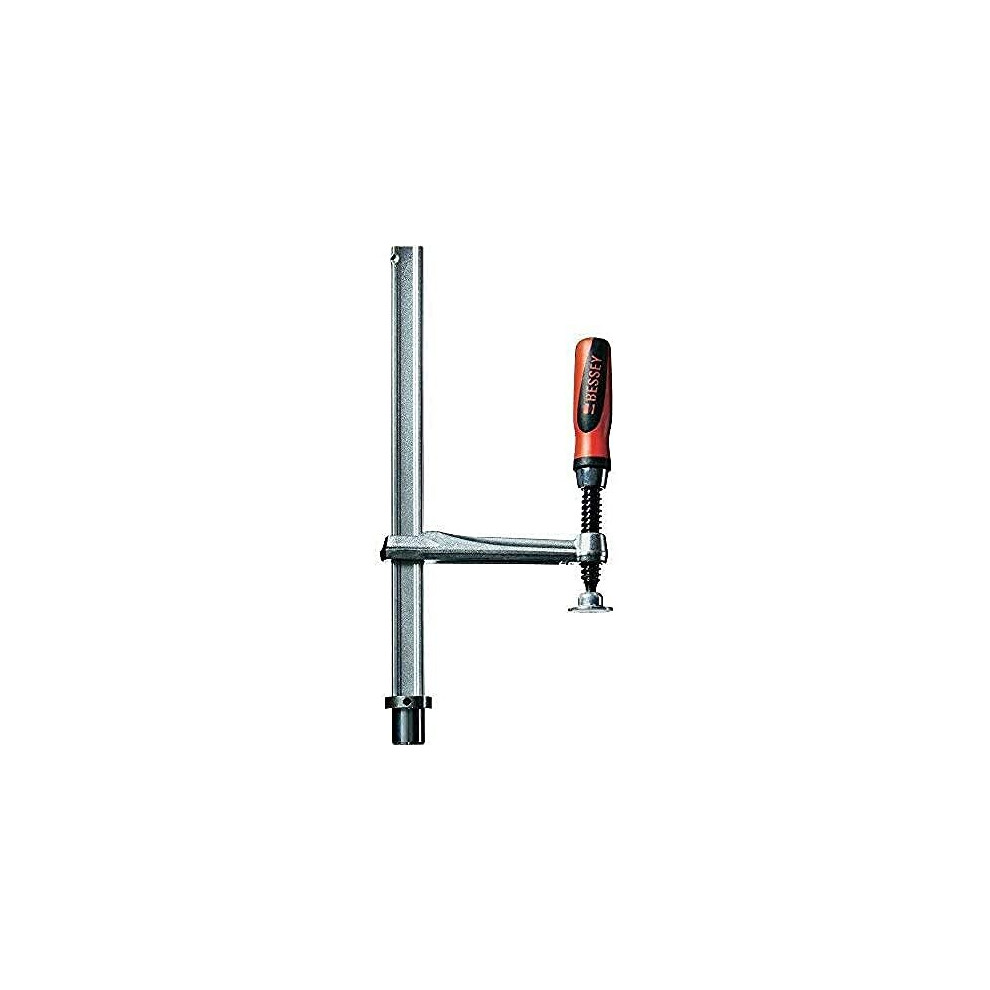 Bessey TW28-30-12-2K Spannelement mit Fixer Ausladung TW28 Clamping Element for Welding Tables with 2K Plastic Handle, Red/Grey, 300/120 mm
