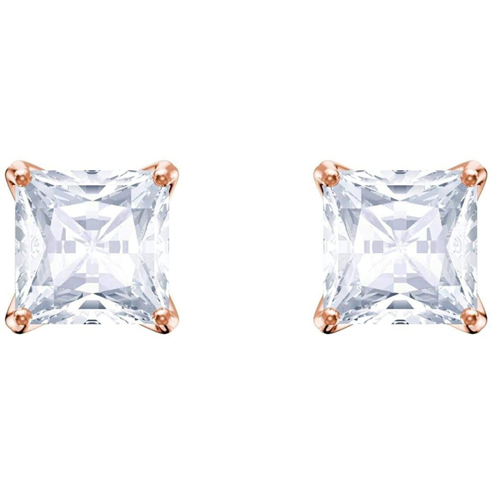 Swarovski Attract Square Crystal Rose Gold Earrings