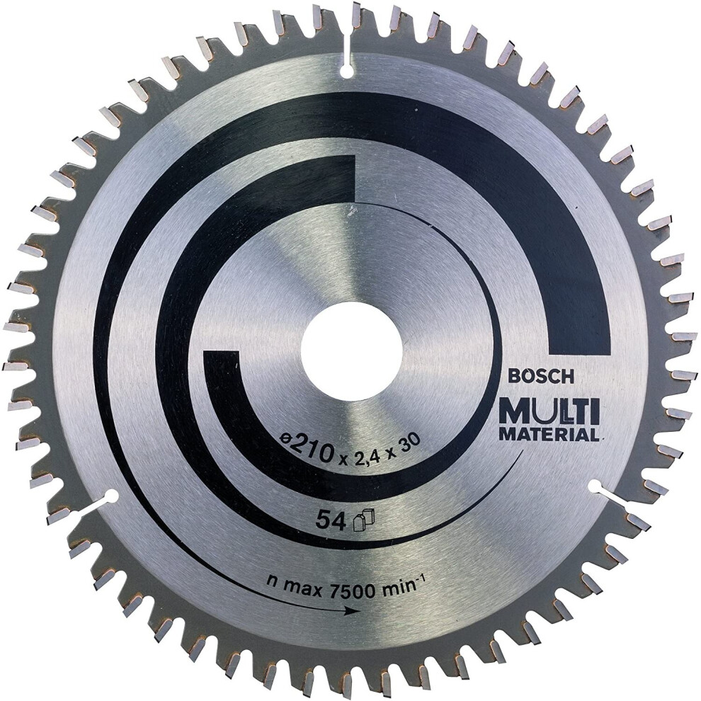 Bosch 2608640511 Multi Material Circular Saw Blade, 210mm x 2.4mm x 30mm, 54 Teeth, Grey