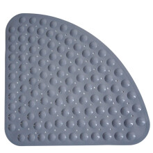 (Grey) 54x54cm Corner Bath Shower Mat Non Slip Quadrant Sector Anti-Bacterial