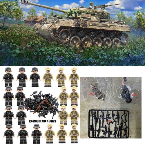 20 pièces de mini-figurines militaires, kit de construction compatible Lego 2