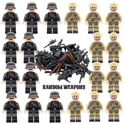20 pièces de mini-figurines militaires, kit de construction compatible Lego