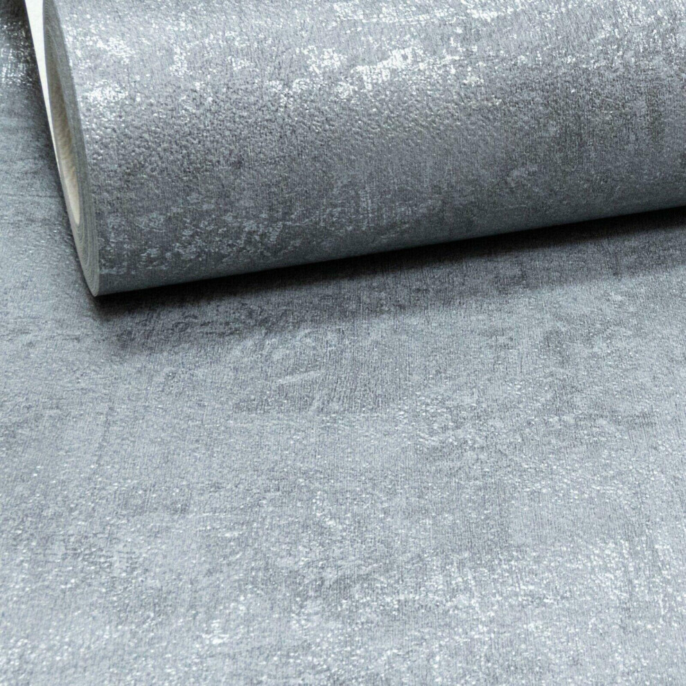 Charcoal Slate Grey Metallic Industrial Texture Silver Distressed Concrete New - Image 5