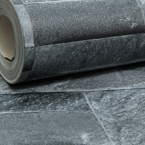 Western Digital WD Thorn Slate Charcoal Grey Realistic Textured Stone Brick Wallpaper