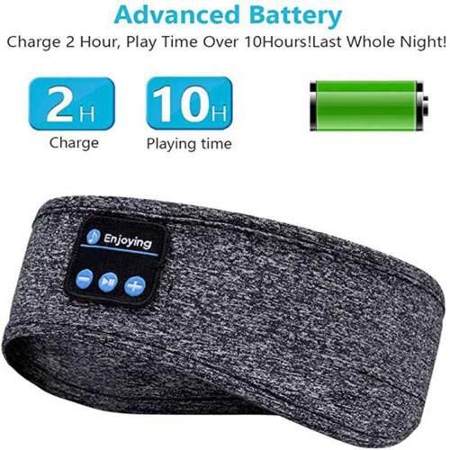 Wireless Sport Bluetooth 5.0 Head Band Sleeping Head Wear USB Music Earphone