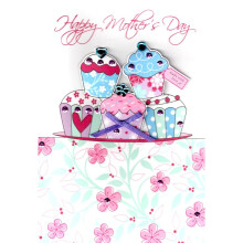 Cupcakes Hand-Finished 3D Happy Mother's Day Card Pretty Greeting Cards