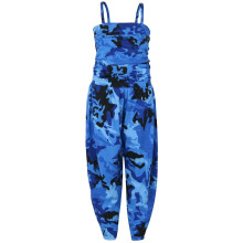(11-12 Years, Camo Blue) Girls Camo Blue Playsuit All In One Jumpsuits