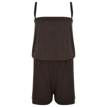 (13 Years, Brown) Girls Plain Brown Color All In One Jumpsuit 5-13