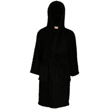 (11-12 Years, Black) Girls 100% Cotton Soft Terry Hooded Bathrobe 2-13