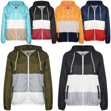 (9-10 Years, Aqua) Unisex Windbreaker Contrast Panel Raincoat 5-13
