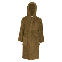 (2-3 Years, Brown) Girls 100% Cotton Soft Terry Hooded Bathrobe 2-13