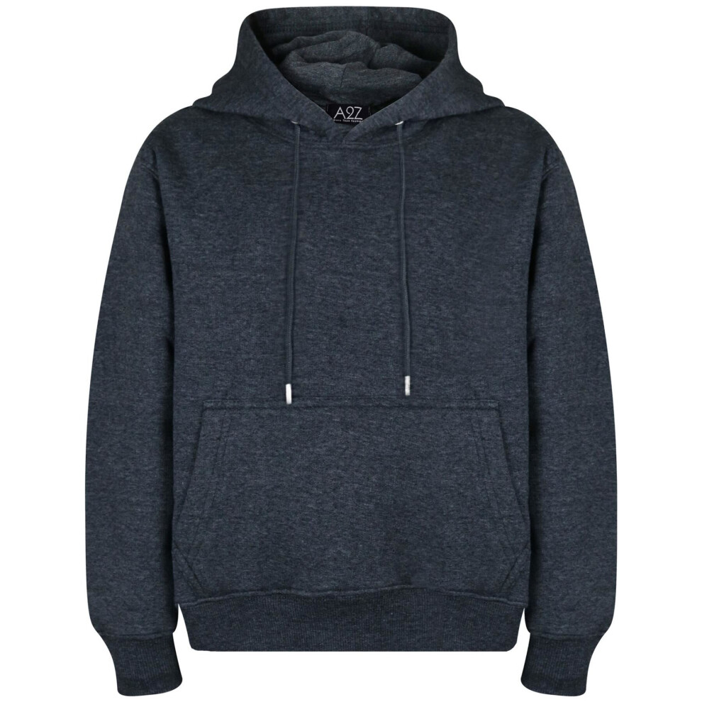 (M, Charcoal) Mens Fleece Hoodie Pullover Hooded Sweatshirt S-XL