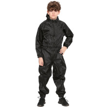 (9-10 Years, Black) Unisex Puddle Suit All in One Waterproof Raincoat