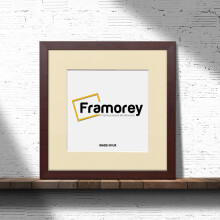 (Mahogany With Ivory Mount, 60x60CM Pic (70x70CM Frame)) Square Size Mahogany Picture Frame Photo Frames With Multicolored Mount Flat Wooden Poster Frames