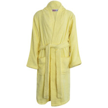 (7-8 Years, Lemon) Unisex 100% Cotton Soft Terry Bathrobe Luxury 5-13