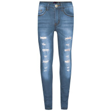 (5-6 Years, Light Blue) Boys Skinny Jeans Light Blue Denim Ripped Pant