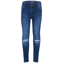 (7-8 Years, Mid Blue) Boys Mid Blue Knee Ripped Jeans Denim Comfort Pant