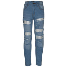 (9-10 Years, Light Blue) Kids Ripped Denim Jeans Comfort Stretch Trousers