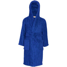 (3-4 Years, Royal Blue) Girls 100% Cotton Soft Terry Hooded Bathrobe 2-13