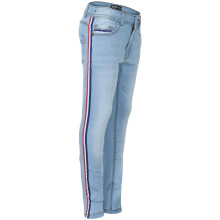 (13 Years, Light Blue) Kids Boys Skinny Denim Jeans Contrast Taped Pants