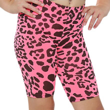 (13 Years, Neon Pink) Kids Girls Cycling Shorts Leopard Print Gym Short