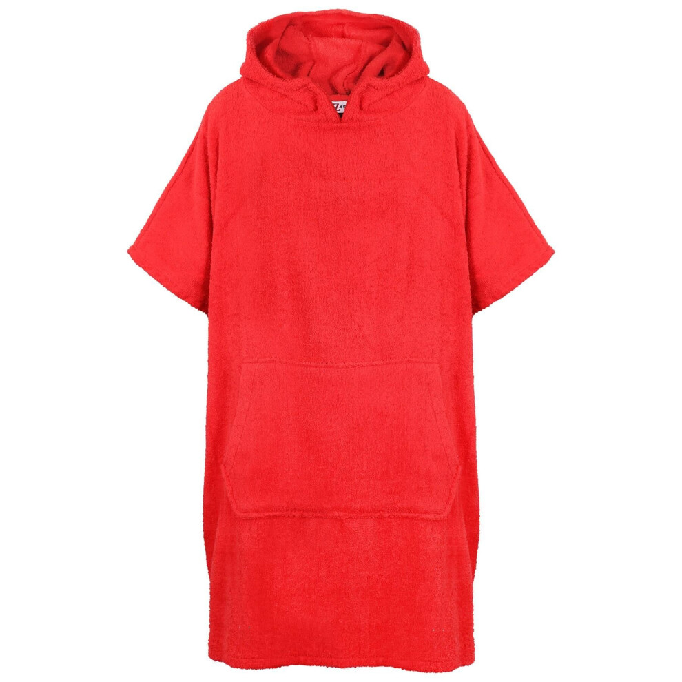 (10-13 Years, Red) Kids Unisex Towel Poncho Bathrobe Soft Beach Bath-image-OPC-P8XJW67-NEW