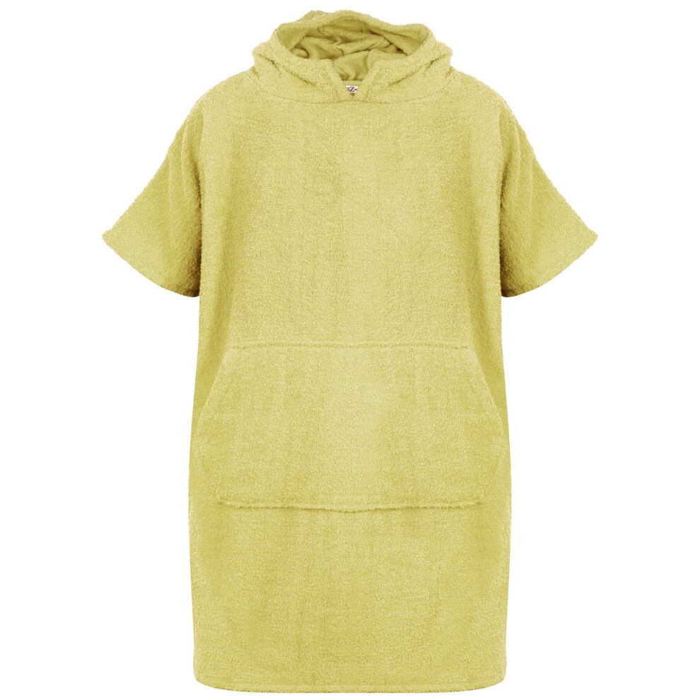 (6-9 Years, Lemon) Kids Unisex Towel Poncho Bathrobe Soft Beach Bath