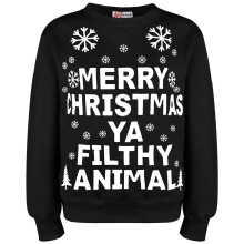 (M, Black) Mens Womens Baby Pink Sweatshirt Ya Filthy Animal