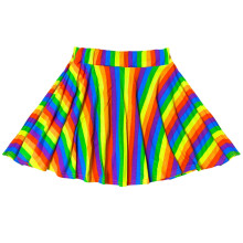 Girls Rainbow Skater Skirt Multi Color Tutu Skirt