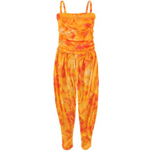 (7-8 Years, Orange) Girls Jumpsuit Tie Dye Print Trendy Fashion 5-13